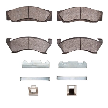 Dynamic Friction Co 3000 Semi-Metallic Brake Pads and Hardware Kit, Low Dust, 100% Copper Free, 100% Asbestos-free, Rear 1311-0102-02